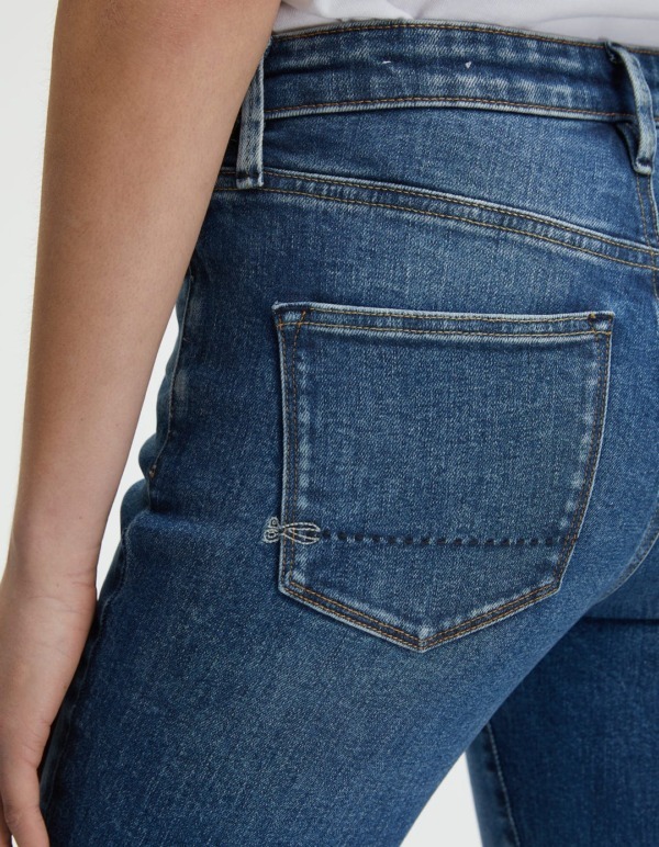 DENHAM Jane Mid Blue Stonewashed Comfort Flared Fit Jeans