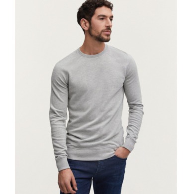 DENHAM JV Raglan Crew Grey Marl