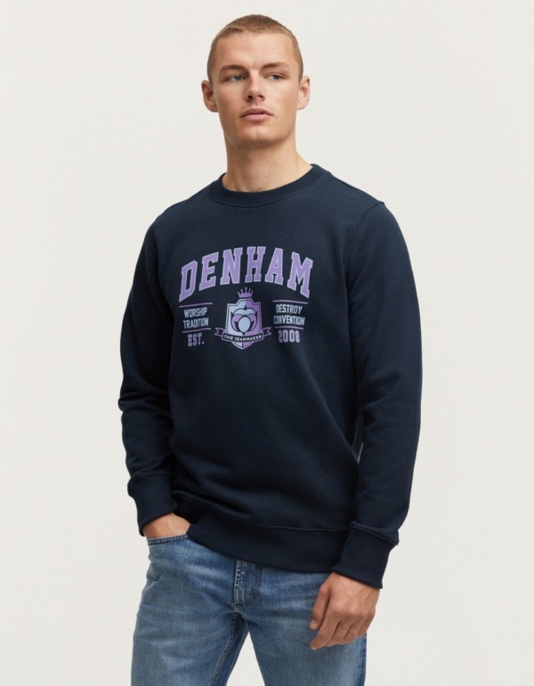 DENHAM Long Reg Sweater Dark Saphire