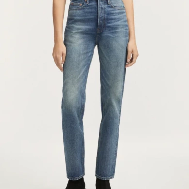 DENHAM Suki Vintage Mid Blue High Rise Straight Fit Jeans