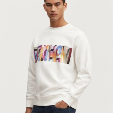 DENHAM DXSAID Type Box Sweater Ecru Boxy Fit
