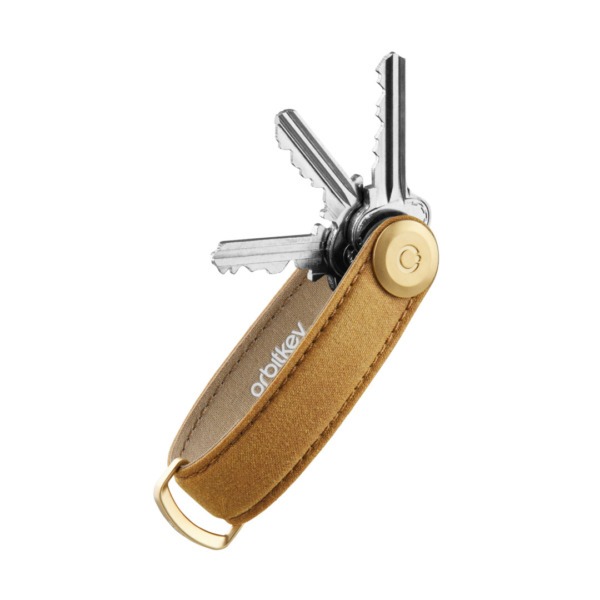 ORBITKEY Key Organiser Waxed Canvas Golden Sand