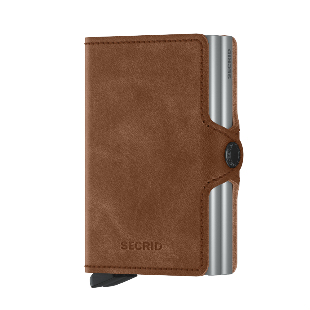 SECRID Twinwallet Vintage Cognac Silver