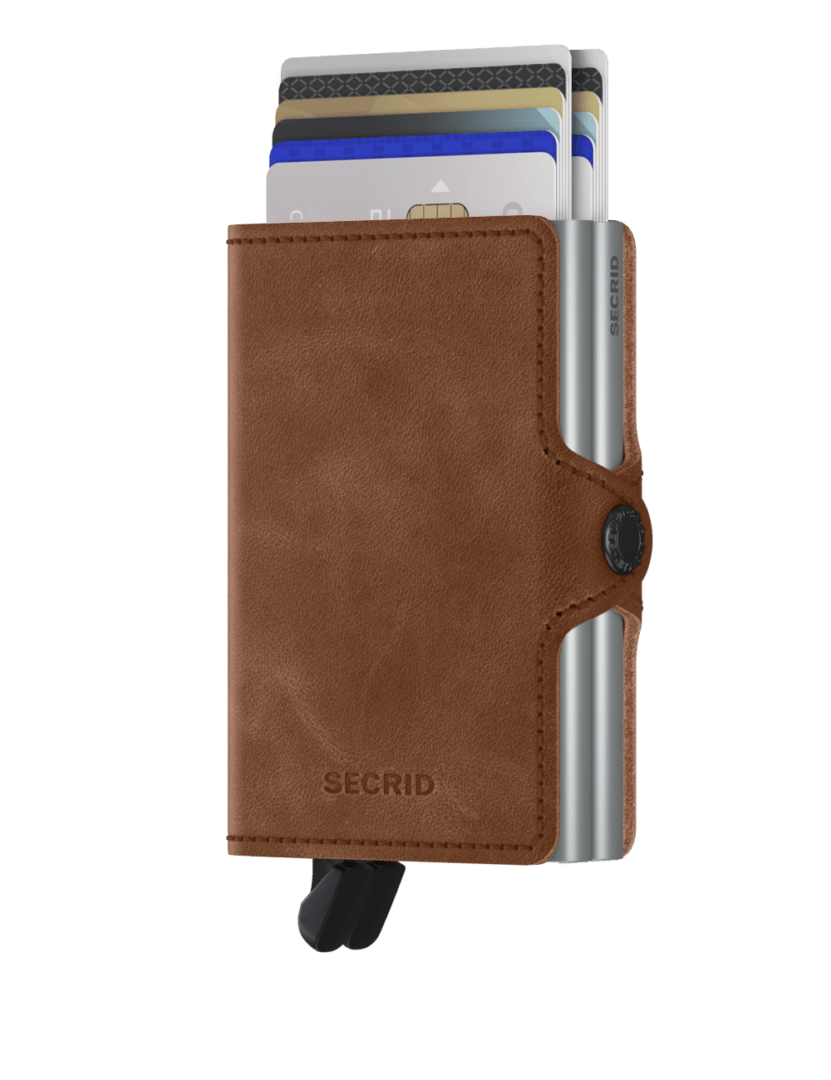 SECRID Twinwallet Vintage Cognac Silver