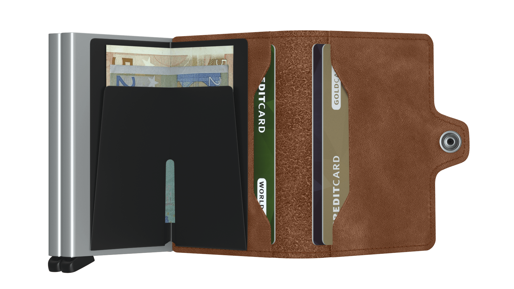 SECRID Twinwallet Vintage Cognac Silver