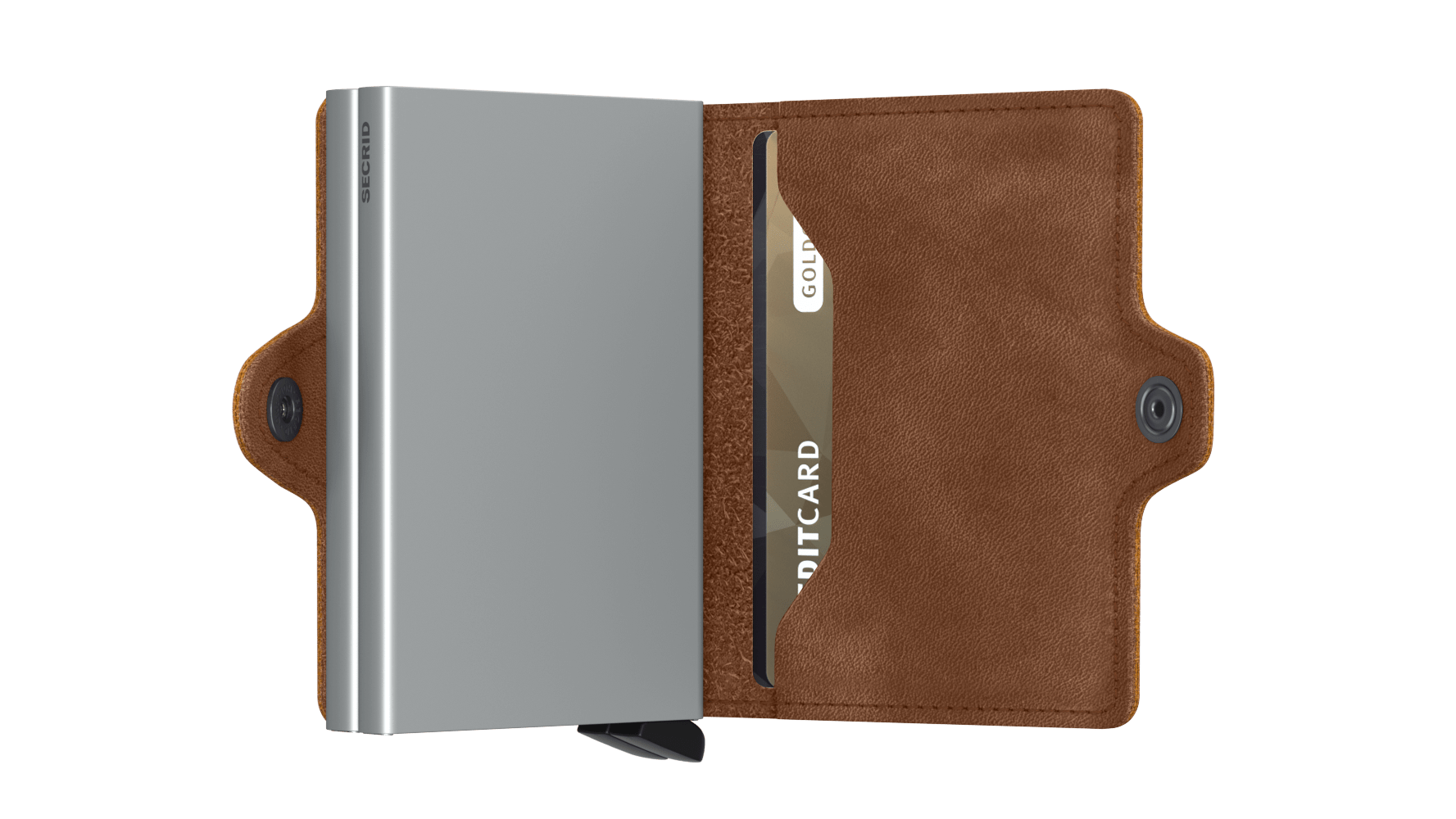 SECRID Twinwallet Vintage Cognac Silver