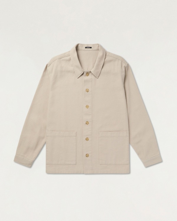 DENHAM Joey Overshirt Structure Cotton Beige - Classic Fit