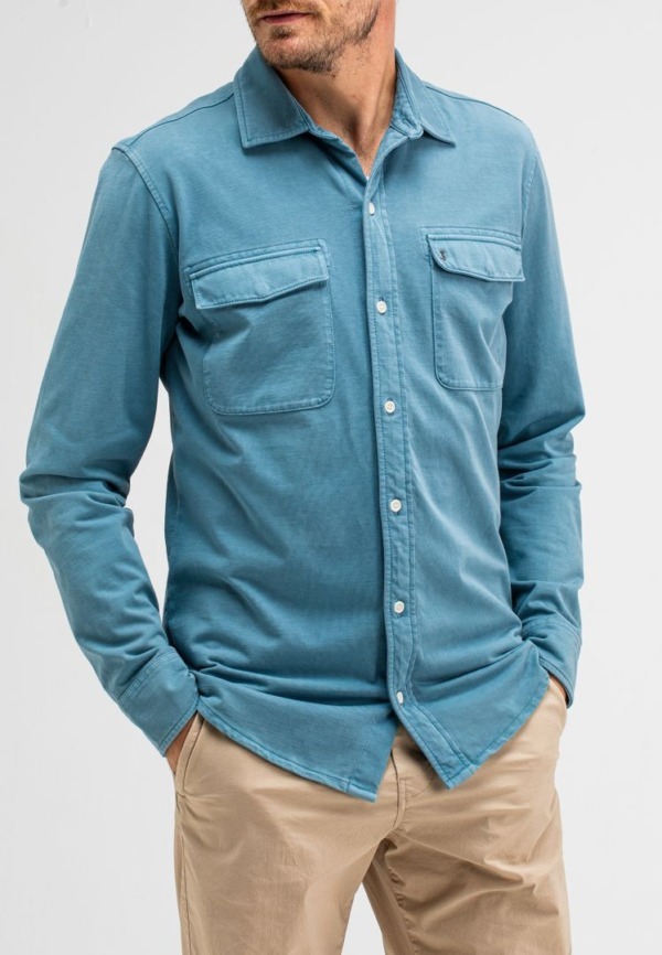 BUTCHER OF BLUE Finn Pocket Jersey Overshirt Lagoon Blue