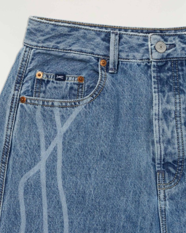 DENHAM Maki Rigid Emroidered Denim Barrel Fit Jeans