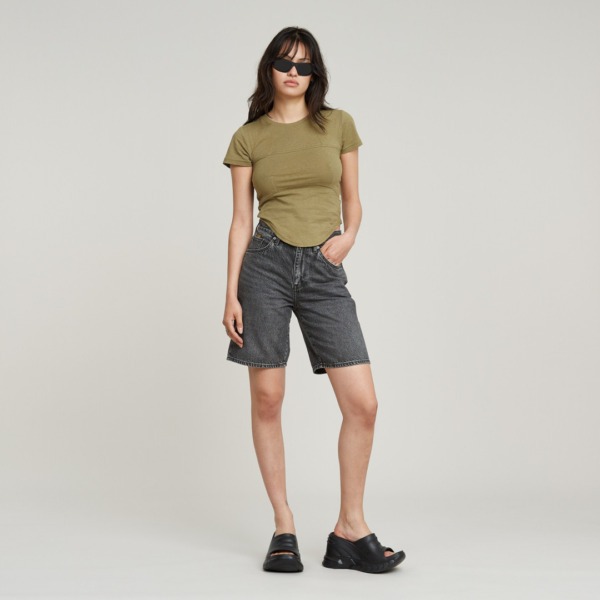 G-STAR RAW Viktoria Bermuda Shorts Clean Edge Grau