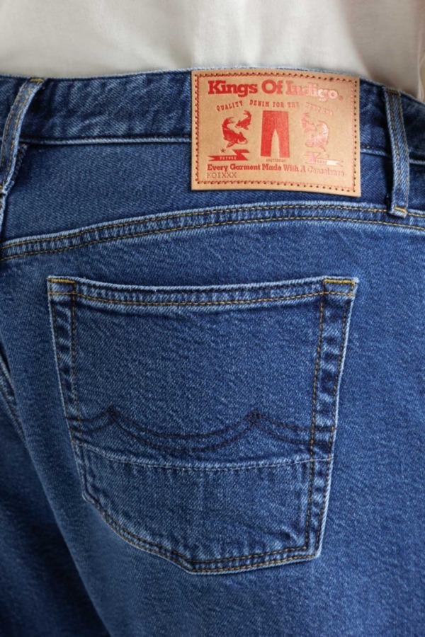 KINGS OF INDIGO Addo Cotton Flex Mid Blue Tapered Fit Jeans