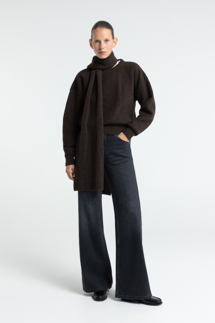 KINGS OF INDIGO Kukiko Cotton Flex Black Flared Jeans