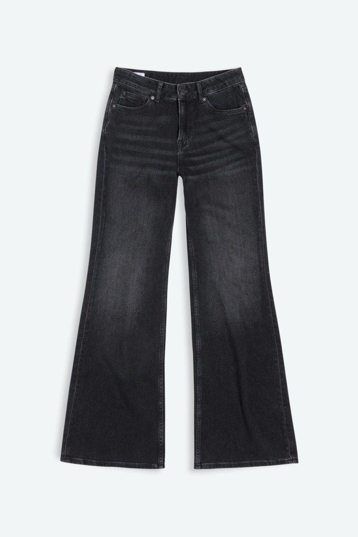 KINGS OF INDIGO Kukiko Cotton Flex Black Flared Jeans