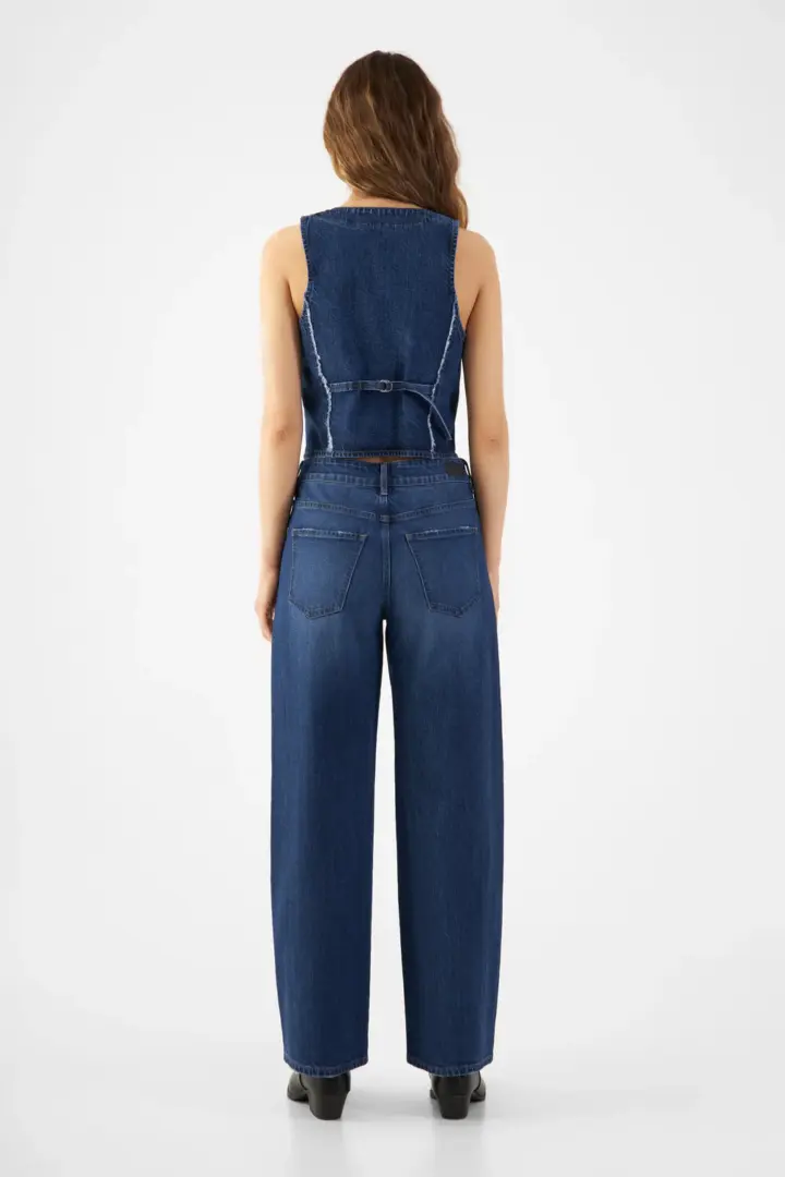 DAWN DENIM Ash Barrel Leg - Fringes Dark Blue