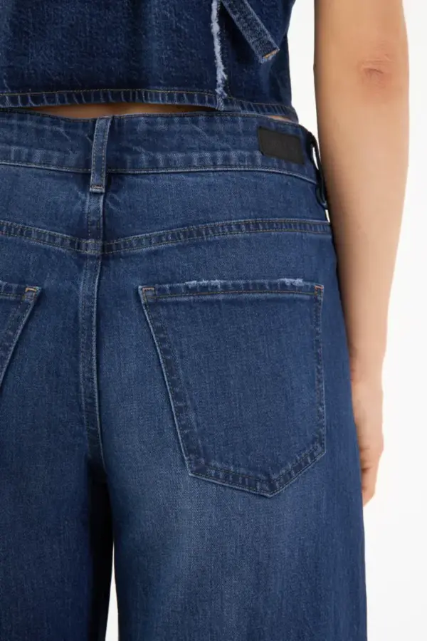 DAWN DENIM Ash Barrel Leg - Fringes Dark Blue