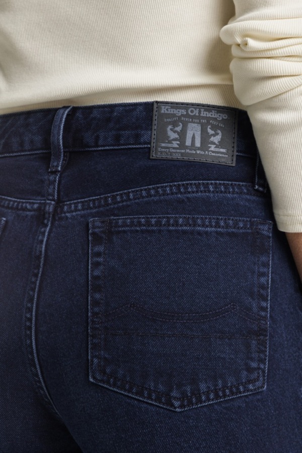 KINGS OF INDIGO Jane Holo Blue Black Worn Wide Leg Jeans