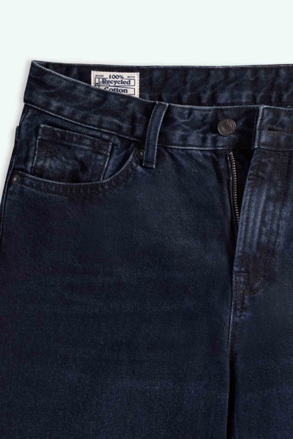 KINGS OF INDIGO Jane Holo Blue Black Worn Wide Leg Jeans