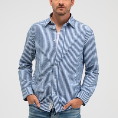 BUTCHER OF BLUE Neale Stripe Shirt Alaska Blue Regular Fit